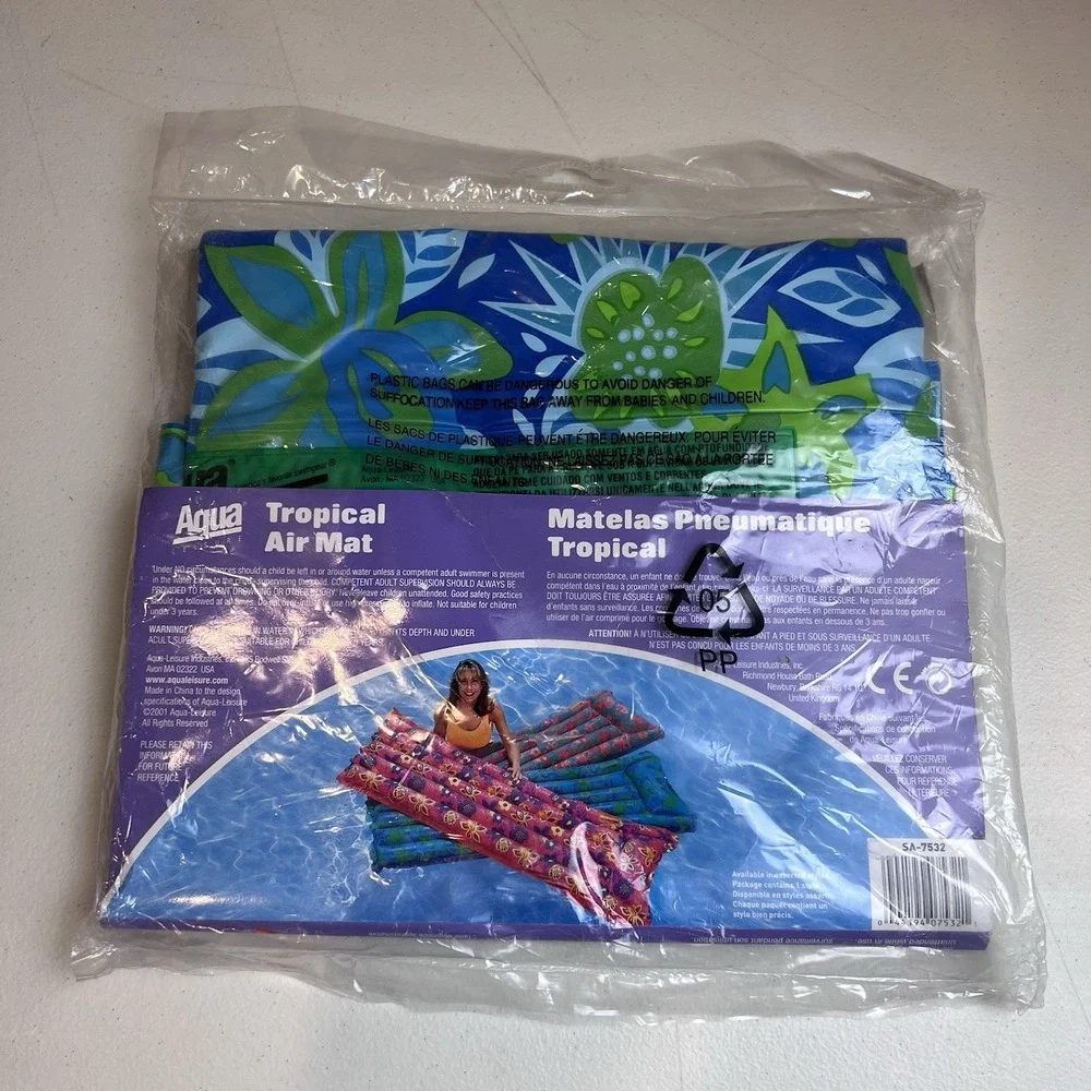 NEW Sealed Vintage 2001 Aqua Leisure 72x27 Tropical‎ Air May Float SA-7532